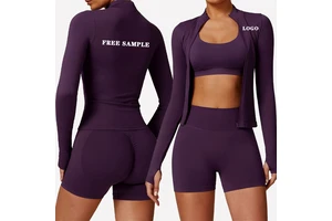 Fitness Clothing Workout Top Long Sleeve Polyester Zipper Sports Women's Coats Custom Logo Outdoor Gym Yoga Jackets for Women
