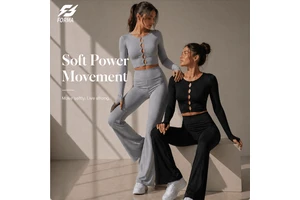 Women Ribbed Cut-Out Front Custom Logo Long Sleeve Slim Fit Cropped Yoga Activewear Top
