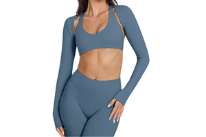 Wholesale High Quality Women's Gym Fitness Top Custom Front/Back Logo Breathable Backless Long Sleeve Seamless Regular Fit