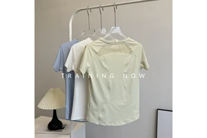 Women's Summer Yogas Top Loose-Fitting Short-Sleeve Quick-Drying Breathable Fitness Clothing for Morning Runs
