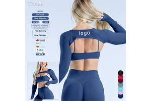 Long-sleeved Yoga Wear Quick-drying Sports Top Fitness Wear Running Training Sportswear for Women