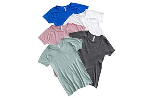 Women's Seamless Quick-Dry Yoga T-Shirt, Breathable Short Sleeve Sports Top
