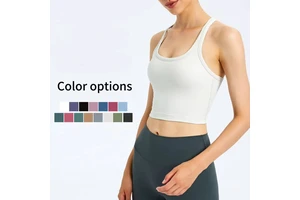 New Design High Quality Women's Sports Bra Yoga Fitness Vest Top with Pad Inside Yoga Bra for Women