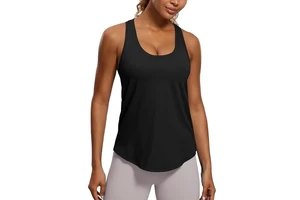 Wholesale Women's Cotton Spandex Breathable Jersey Fabric Racerback Sports Tank Top Sleeveless Yoga Workout Running Loose Fit