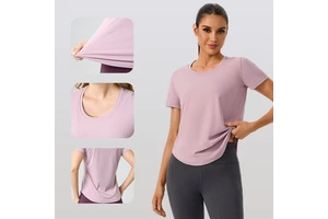 Women's Lightweight Quick-dry Yoga T-shirt, Breathable Workout Top for Gym Training
