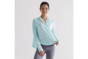 OEM Women Long Sleeve Yoga Hoodie Lightweight Quick Dry Workout Top Moisture Wicking Performance Fitnesswear Gymwear