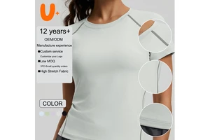 New Breathable Casual Gym Shirts Round Neck Custom logo Sports Fitness Wear High-quality Summer Loose Round Neck Yoga Top