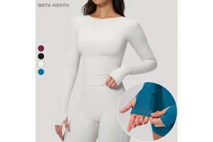 Breathable Sports Long Sleeve Women Gym Tops Fitness High Quality Blank Nude Quick Dry Active Compression Slim Fit Yoga Crop Top