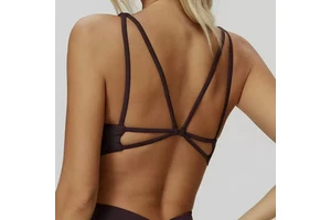 New Breathable Push up Nylon Spandex Athletic Gym Workout Backless Womans Yoga Sports Top Bra