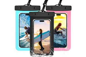 Waterproof Phone Pouch Sports Design for iPhone 16 15 14 13 Pro Max Plus 8.3" IPX8 & for Beach Travel Essentials