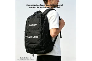 Custom Logo Sports Backpack for Clubs & Teams, Low MOQ Team Basketball & Football Bag, Wet-Dry Gym Backpack with Shoe Pocket