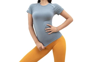 Summer New Fitness Short-sleeved Stretchy Running Yoga Clothes Female Printing Slim Slim Quick Dry T-shirt