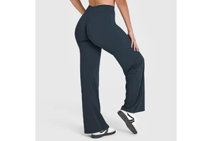 Custom Plus Size High Elastic Waist Butt Lifting Yoga Flare Leggings Full Length Women's Gym Fitness Pants