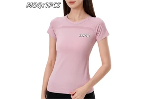 Women Custom Sportswear Solid Casual Loose Short Sleeves T Shirt Yoga Clothes Fitness Outdoor Gym Women Tank Top for Sports Wear