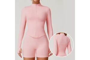 Stand- Collar Zipper Long-sleeved Jacket Yoga Fitness Sports Top Women's Tight Quick-drying Yoga Fitness Yoga Jacket