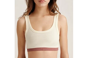 New Collection Women Colorblock Ribbed Double Layer Removable Pads Sports Bra Breathable Lightweight Contrast Yoga Training Top