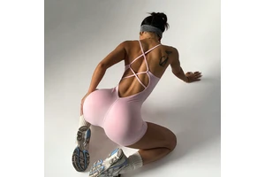 Xinyin Hot Sale Seamless High Elastic Spaghetti Strap Women's One-piece Yoga Fitness Suit Pilates Sportswear Spandex/Polyester