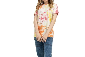High Quality Custom Women's Tie Dye T Shirt Summer Short Sleeve Casual O-Neck Tops Printed Pattern Loose Fit Ladies Shirts