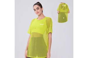 Aoyema Custom Women's Summer Sports Top Skin-Friendly Light Loose Breathable Mesh Tank Tops for Yoga Leisure Outdoor Activities