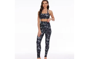 Hot Selling Breathable Custom Pattern Fitness Set High Quality Two Piece Yoga Suit Sublimation Printing Active Wear for Women