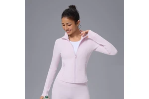 Custom High-Quality Tight Stand-Up Zipper Long Sleeves Women Quick-Drying Yoga Clothes Outdoor Fitness Sports Tops Yoga Jacket