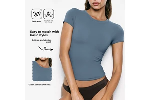 Summer Sports T-shirt Yoga Quick-drying Slim-fit Short-sleeved for Women's Outdoor Running Use