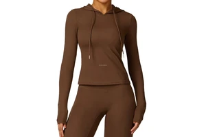New Hooded Quick-drying Lulu Long Three Quarter Sleeve Yoga Wear Warm Casual Fitness Wear Tight T-shirt Sports Running Top