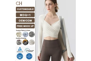 Womens V-Neck Long Sleeve Cross Wrap Top Slim Fit Soft Knit Layering Shirt Casual Yoga Gym Bandage Tie Tops