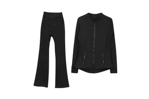OEM Custom Yoga Breathable Mesh Fleece Nylon Zipper Closure Activewear Modest Loungewear One Piece Women's Sleeveless Stand