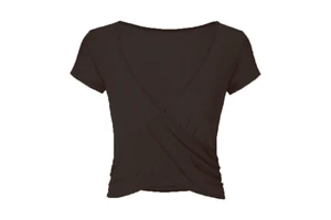 Summer Fitness Sports Bra Quick Dry Skin Tightening New Solid Style Cross Sports Yoga Top With Short Sleeve Crop Top Design