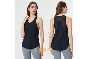 Spring and Summer New Fitness Running Beautiful Back Quick Drying Breathable Loose Sleeveless Sports Yoga Vest T-shirt Women