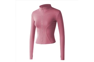 MTWT01 Sportswear Women Slim Fit Tight Long Sleeve Gym Tops Custom Fitness Sports Outwear Yoga Zipper Jackets