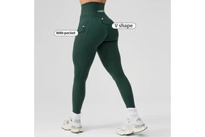 Custom Breathable Plus Size Yoga Pants High Waist Stretch Butt Lift V Back Gym Leggings With Pockets Yoga Leggings for Women