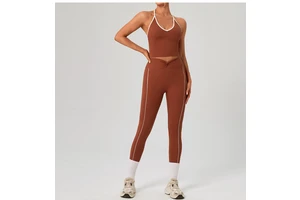 Women Sexy Deep V Neckline Yoga Running Backless Top High Support Four-Way Stretch Outdoor Athletic Pilate Gym Training Vest