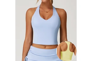 High Quality Bare-Skin Yoga Tank Top with I-Shaped Back Design Quick-Dry Fitness Top for Outdoor Running Sports Bra