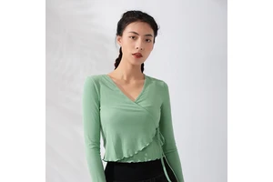 2025 QUFENG Pure Color Tight Fitness Clothes for Women Lightweight Breathable Long-Sleeved T-Shirts Elastic Yoga Tops