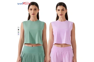New Summer Active Wear Women Breathable Quick Dry Sport Tank Top Round Neck Sleeveless Shirt Yoga Top