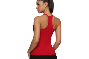 Built-in Bra Yoga Tank Top-Spandex/Nylon Sportswear with Four-Way Stretch Quick Dry Breathable Halter Workout Crop Top for Women