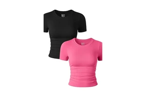 Europe America Style Cross-Border Sexy Women's Short-Sleeved Skinny Fit Quick Dry Spandex/Polyester Yoga Top Hot Girls Clothing