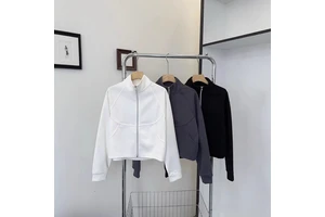 AlStyle New Sports Casual Spring Autumn Stand-up Collar Zip-up Cardigan Versatile Sports Fitness Yoga Top Loose Fit
