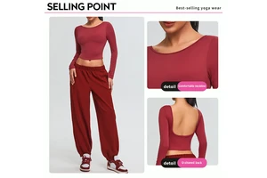 2025 New Arrival Customized Backless Yoga Wear Long Sleeves Tight-fitting Sports Top Women Quick-drying Running Fitness T-shirt