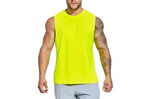 Nylon Spandex Blend Fitness Tank Top Four Way Stretch Tank Top High Elasticity Breathable Workout Wear Training Shirt