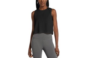 Women's Sleeveless Yoga Vest Top Cool-Feeling Lightweight Breathable Quick-Drying Fitness T-Shirt Loose Fit