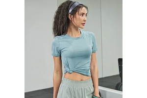 Quick-drying Women's Slim-fit Running High-elastic Sports T-shirt Mesh Breathable Skinny Fit Front Sports Fitness Yoga Clothes