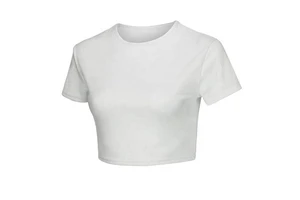 Wholesale Polyester Short-Sleeve Crew Neck Slim-Fit T-Shirts Women's XS-XXL Fitness Training Jogging T-Shirt Top Short tshirt