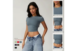 Women Quick Dry Workout Top Slim Fit Short Sleeve Gym T Shirt Breathable Yoga Running Pilates Activewear Fitness Tee