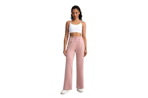 Wholesale Custom Premium Spandex/Polyester High Full-Length Drawstring Closure Straight-Leg Pants Women Relaxed Fit Yoga Running