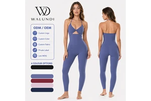 Cross-border European American Yoga Top Halter-neck tank Spandex/Nylon Solid Tight-fitting Sexy Outerwear Workout Sports