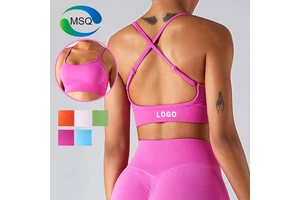 New Style Women's Thin Strip Cross Back Exercise Tank Top Sexy Breathable Seamless Compression Fitness Yoga Sports Bra