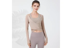 New Halter Women's Net Gauze Breathable Pilates Yoga Smock Running Fitness Wear Top Cross Waist Gym Tops Quick Dry Bra